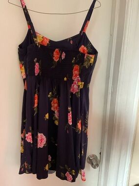 Old Navy Navy Floral Sundress with Pink and Orange Blooms